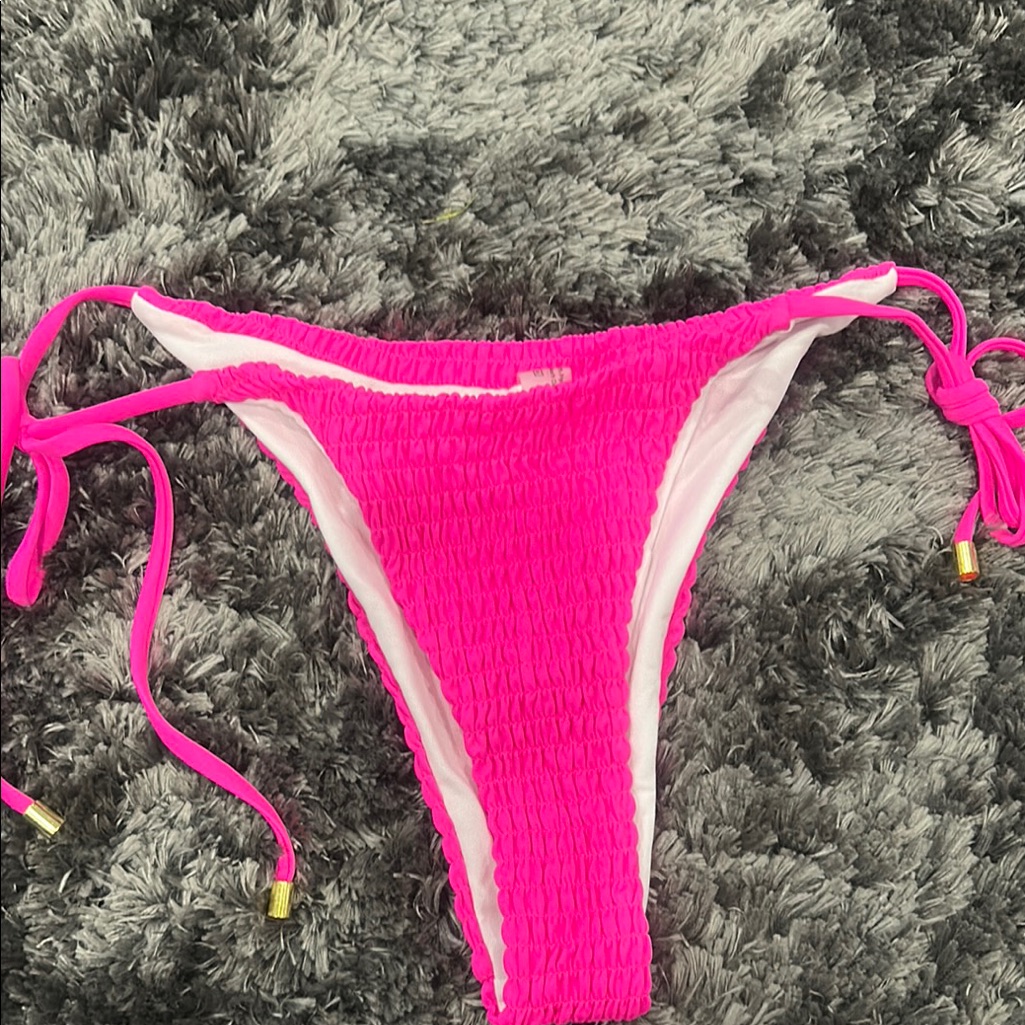 Hot Pink Ruched Bikini Bottom